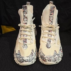 Stylish Cream and Black Athletic Shoes